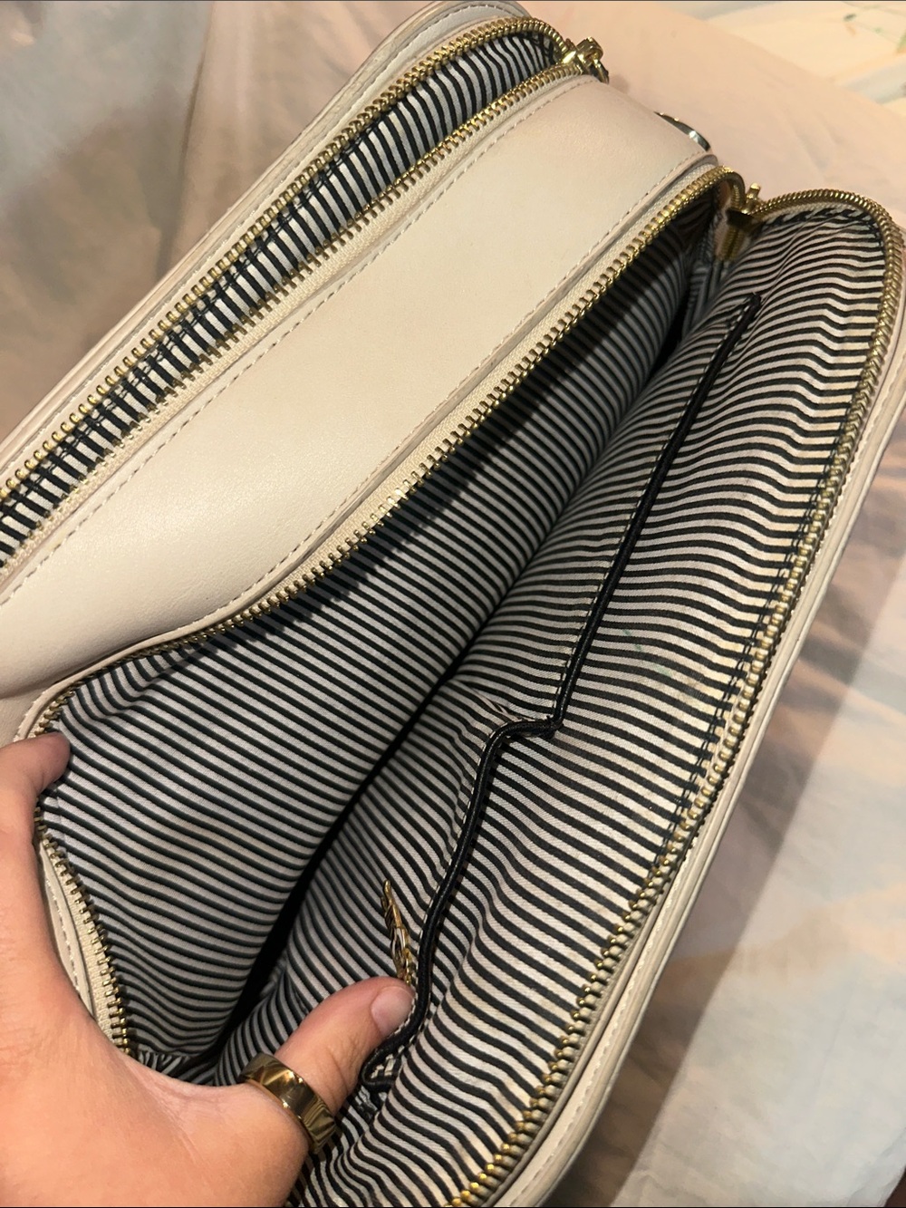 crown & ivy Black and White Two-Tone Satchel - Picture 4 of 5